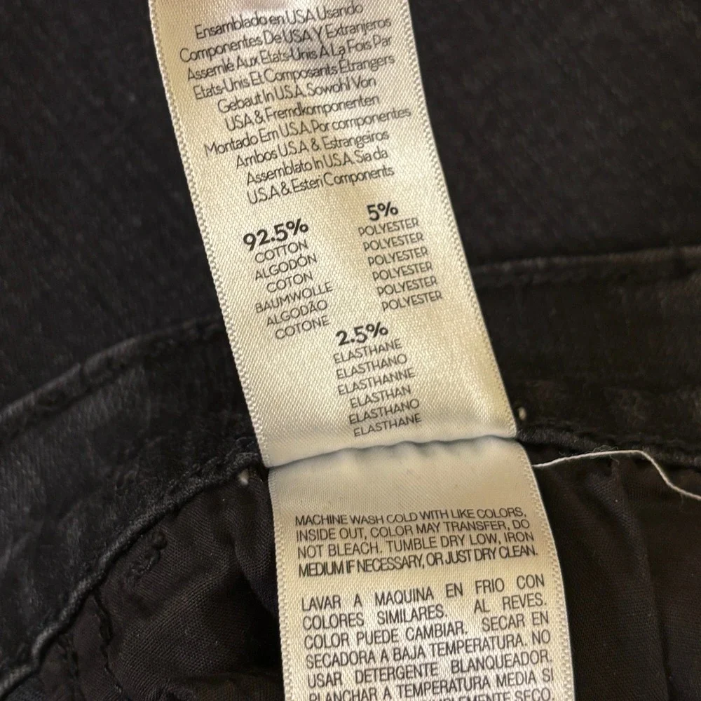 MOTHER Hustler Ankle Fray Jeans Not Guilty Black Women Size 26 High Waist‎ Denim